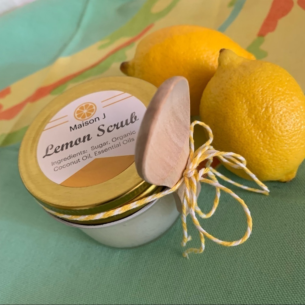 Lemon sugar scrub, hand crafted 8 oz.
